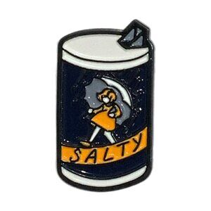 Salty Girl Enamel Pin Snarky Bitter Blue Yellow Brooch Funny